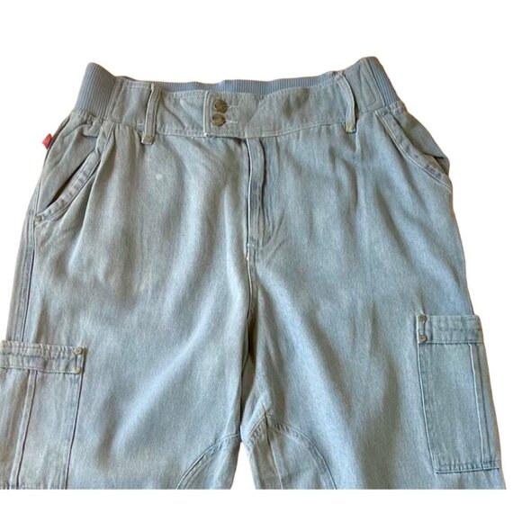Woman Within Modern Fit Cotton Cargo Pants Size 16W Light Blue Jeans Lightweight - Picture 7 of 8